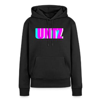 Untz rave - Sweat à capuche Premium bio Femme - noir - Devant - Julia (174cm)