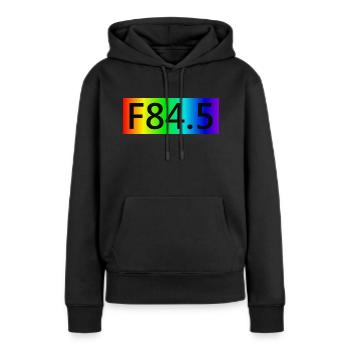 F84.5 - Spektrum - Frauen Premium Bio Hoodie - Schwarz - Vorne - Julia (174cm)