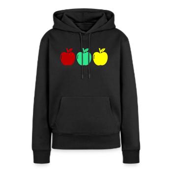 Pommes - Sweat à capuche Premium bio Femme - noir - Devant - Julia (174cm)