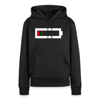 Akku leer - Frauen Premium Bio Hoodie - Schwarz - Vorne - Julia (174cm)