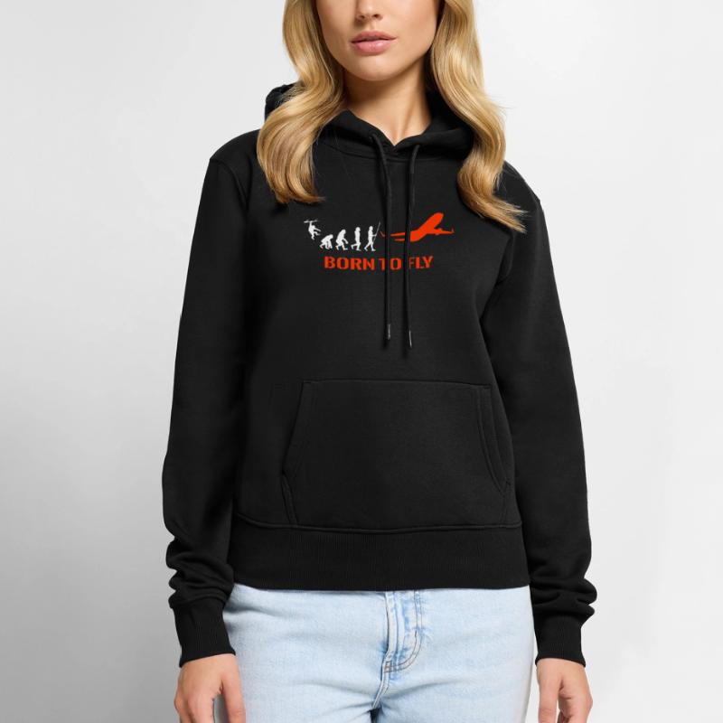 Flugzeug Pilot Evolution Frauen Premium Bio Hoodie
