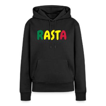Cannabis / Haschich / Marijuana / Reggae / Rasta - Sweat à capuche Premium bio Femme - noir - Devant - Julia (174cm)