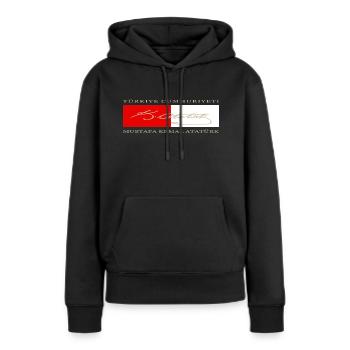 Mustafa Kemal Atatürk - Sweat à capuche Premium bio Femme - noir - Devant - Julia (174cm)