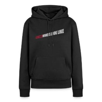 What Winners Look Like - Frauen Premium Bio Hoodie - Schwarz - Vorne - Julia (174cm)
