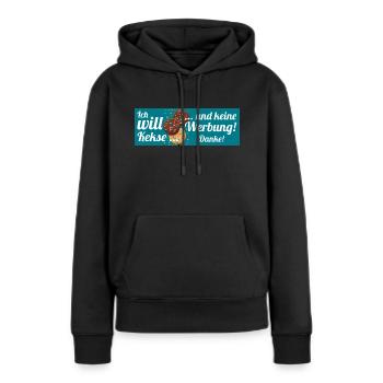 Ich will Kekse und keine Werbung! Keine Werbung! - Frauen Premium Bio Hoodie - Schwarz - Vorne - Julia (174cm)
