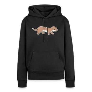 Wiesel - Frauen Premium Bio Hoodie - Schwarz - Vorne - Julia (174cm)
