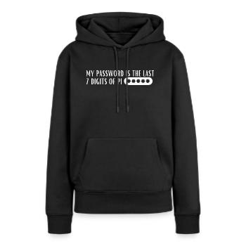 Mein Passwort ist die letzten 7 Ziffern von Pi - Frauen Premium Bio Hoodie - Schwarz - Vorne - Julia (174cm)
