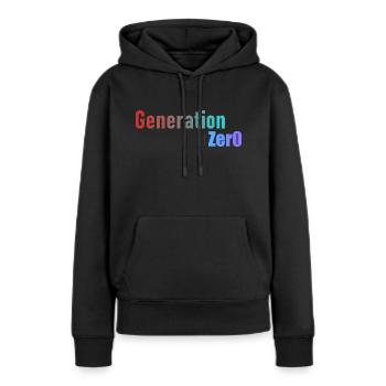 Génération 0 - Sweat à capuche Premium bio Femme - noir - Devant - Julia (174cm)