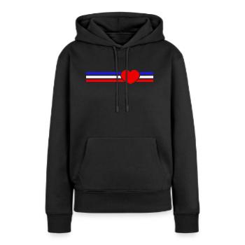 Schleswig-Holstein Herz - Frauen Premium Bio Hoodie - Schwarz - Vorne - Julia (174cm)
