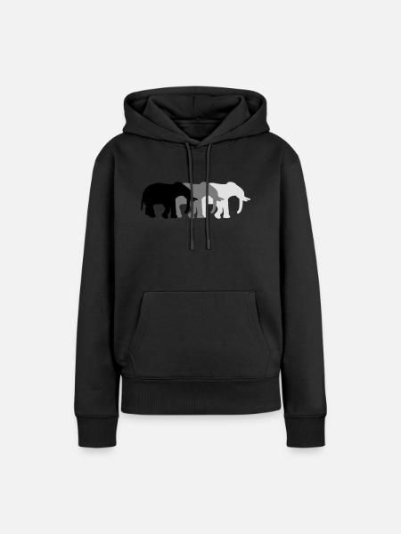 3 Elephants - Frauen Premium Bio Hoodie - Schwarz