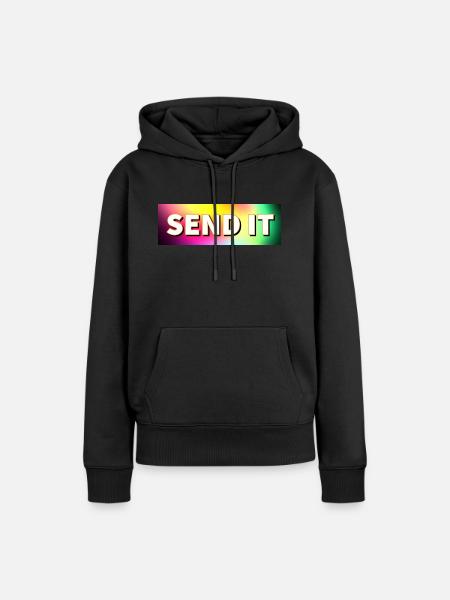 SEND IT Boxlogo - Frauen Premium Bio Hoodie - Schwarz