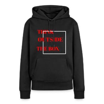 THINK OUTSIDE THE BOX - Sweat à capuche Premium bio Femme - noir - Devant - Julia (174cm)