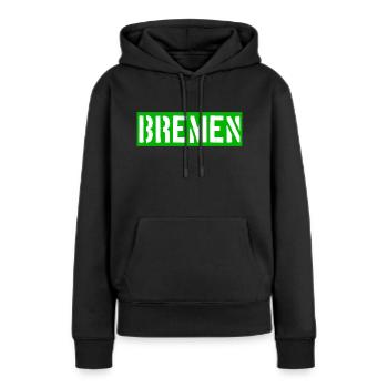 Bremen - Weser - Werder - Hansestadt - Frauen Premium Bio Hoodie - Schwarz - Vorne - Julia (174cm)