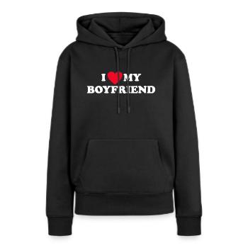 I Love My Boyfriend - Frauen Premium Bio Hoodie - Schwarz - Vorne - Julia (174cm)