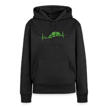Chamäleon Herzschlag Geschenk Haustiere - Frauen Premium Bio Hoodie - Schwarz - Vorne - Julia (174cm)