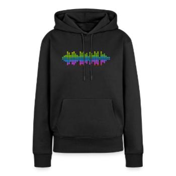 Ondes sonores Music Wave Vintage Retro DJ Heart Disc - Sweat à capuche Premium bio Femme - noir - Devant - Julia (174cm)