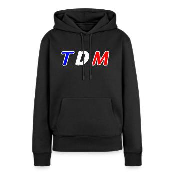 Tdm - Frauen Premium Bio Hoodie - Schwarz - Vorne - Julia (174cm)