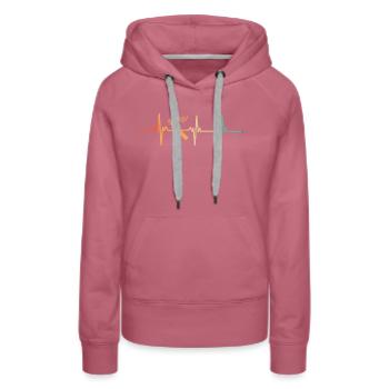 Heartbeat Cigarette - Women’s Premium Organic Hoodie - mauve - Front - Isabella (175cm)