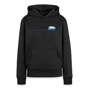 Laufender Eisbär - Frauen Premium Bio Hoodie - Schwarz - Vorne - Julia (174cm)