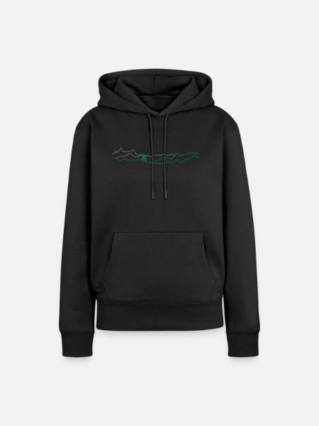 Biking im Gebirge - Frauen Premium Bio Hoodie - Schwarz