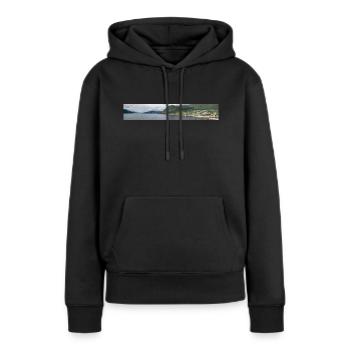 Nordfjordeid Vue panoramique depuis le port de Norvège - Sweat à capuche Premium bio Femme - noir - Devant - Julia (174cm)