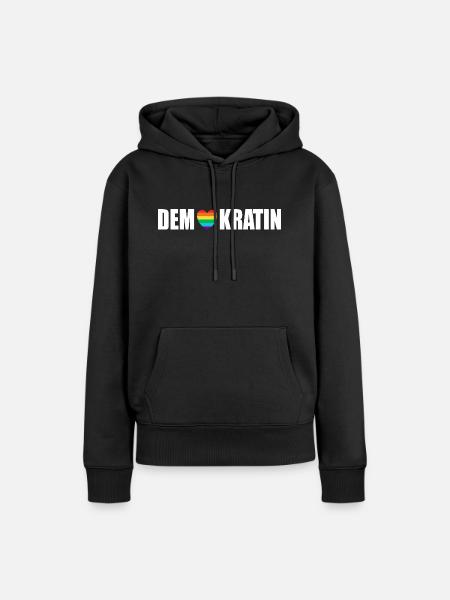 Demokratin Demonstration gegen rechts Demokratie - Frauen Premium Bio Hoodie - Schwarz