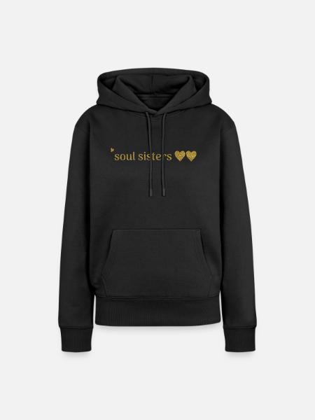 Freunde - soul sisters - Frauen Premium Bio Hoodie - Schwarz