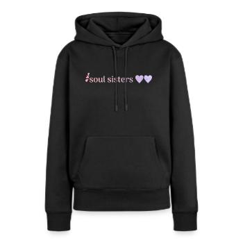 amis - Sweat à capuche Premium bio Femme - noir - Devant - Julia (174cm)