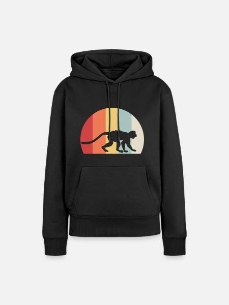 Äffchen - Frauen Premium Bio Hoodie - Schwarz