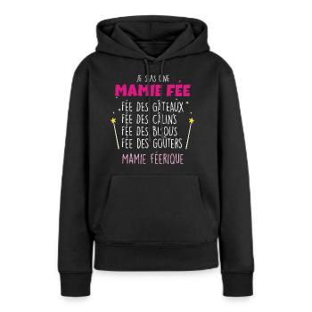 Mamie Idée Cadeau Pour Ma Mamie Parfaite - Sweat à capuche Premium bio Femme - noir - Devant - Julia (174cm)