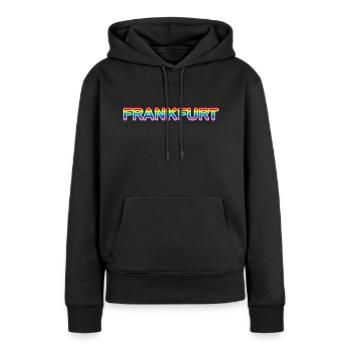 Frankfurt LGBT CSD - Frauen Premium Bio Hoodie - Schwarz - Vorne - Julia (174cm)