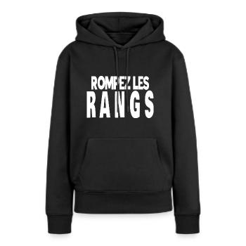 rompez les rangs - Sweat à capuche Premium bio Femme - noir - Devant - Julia (174cm)