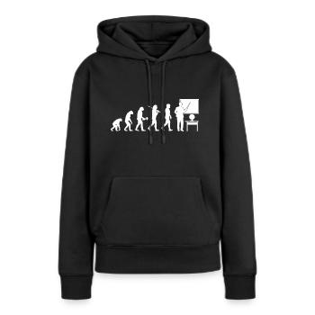 Lehrer Lehrerin Evolution Erzieher Geschenk - Frauen Premium Bio Hoodie - Schwarz - Vorne - Julia (174cm)