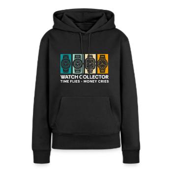 Uhr Uhren Luxusuhren Uhrensammlung - Frauen Premium Bio Hoodie - Schwarz - Vorne - Julia (174cm)