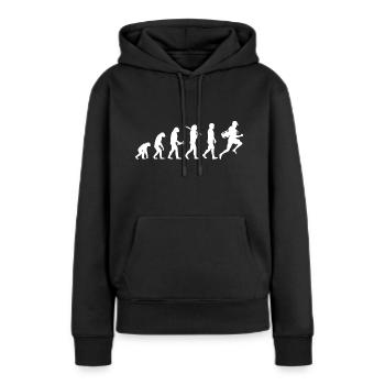 Évolution du sauveteur sauveteur - Sweat à capuche Premium bio Femme - noir - Devant - Julia (174cm)