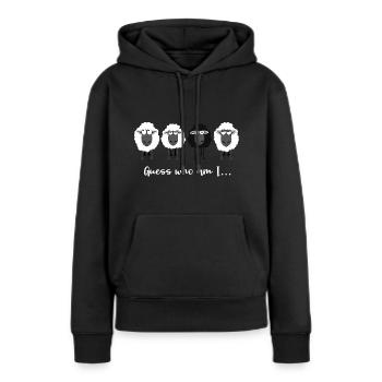 Ratet mal, wer ich bin, sarkastisches schwarzes Schaf - Frauen Premium Bio Hoodie - Schwarz - Vorne - Julia (174cm)