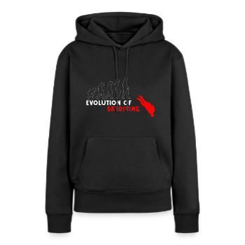 Parachute, Adrénaline, Chute libre, Parapente - Sweat à capuche Premium bio Femme - noir - Devant - Julia (174cm)