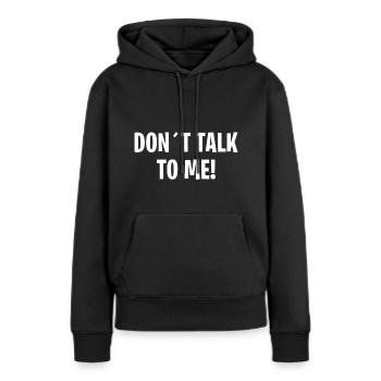 C’est un sujet de conversation - Sweat à capuche Premium bio Femme - noir - Devant - Julia (174cm)