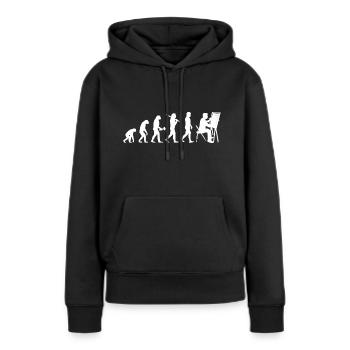 Dessinateur technique Dessinateur Evolution - Sweat à capuche Premium bio Femme - noir - Devant - Julia (174cm)