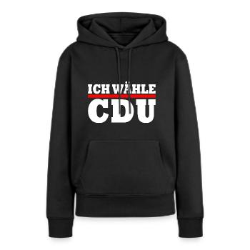 Ich wähle cdu - Frauen Premium Bio Hoodie - Schwarz - Vorne - Julia (174cm)