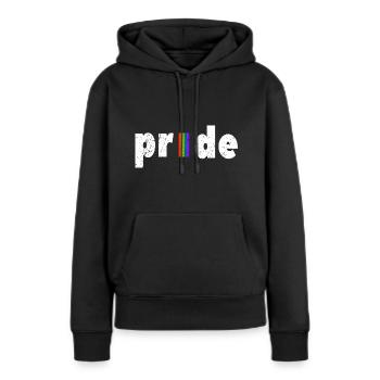 Gay Pride - Sweat à capuche Premium bio Femme - noir - Devant - Julia (174cm)