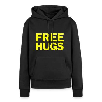 Free hugs - Frauen Premium Bio Hoodie - Schwarz - Vorne - Julia (174cm)
