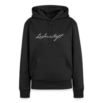 Leidenschaft - Frauen Premium Bio Hoodie - Schwarz - Vorne - Julia (174cm)