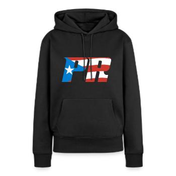 Porto Rico Drapeau Pays Nationalité Pr Boricua - Sweat à capuche Premium bio Femme - noir - Devant - Julia (174cm)