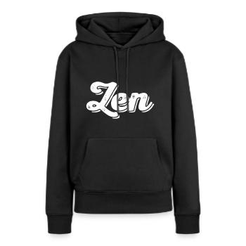 Zen - Sweat à capuche Premium bio Femme - noir - Devant - Julia (174cm)