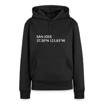 San Jose California USA Koordinaten - Frauen Premium Bio Hoodie - Schwarz - Vorne - Julia (174cm)