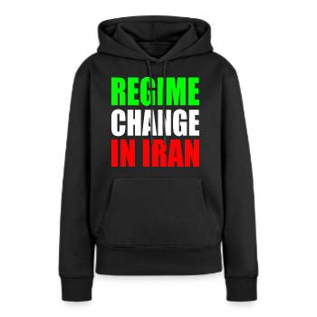 Regime change in iran - Frauen Premium Bio Hoodie - Schwarz - Vorne - Julia (174cm)