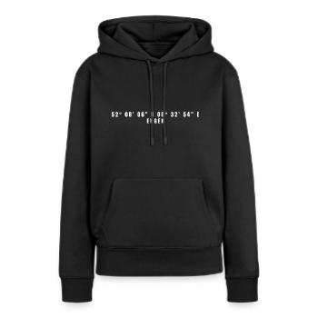 Enger Nordrhein-Westfalen Koordinaten - Frauen Premium Bio Hoodie - Schwarz - Vorne - Julia (174cm)