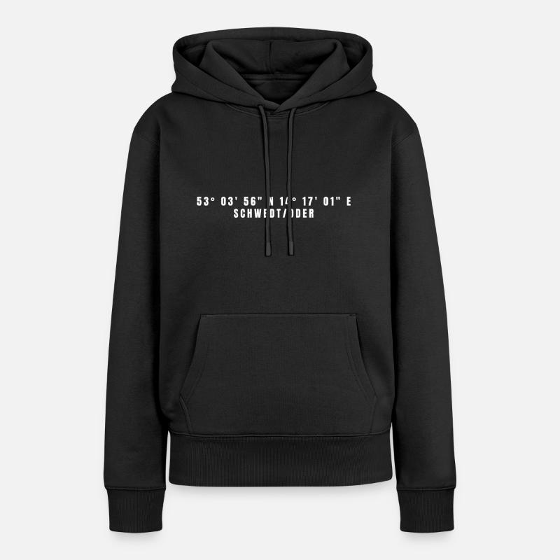 Schwedt/Oder Brandenburg Coordinates - Women’s Premium Organic Hoodie - black