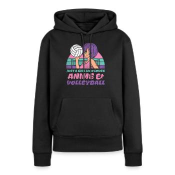 Anime Girl Volleyball Cosplay Manga Merch Gift - Women’s Premium Organic Hoodie - black - Front - Julia (174cm)